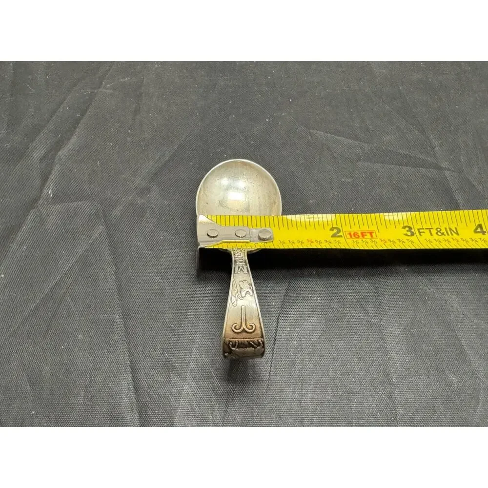 Gorham Sterling Silver Zodiac Aries Baby Spoon Curved Handle Vintage March 1915